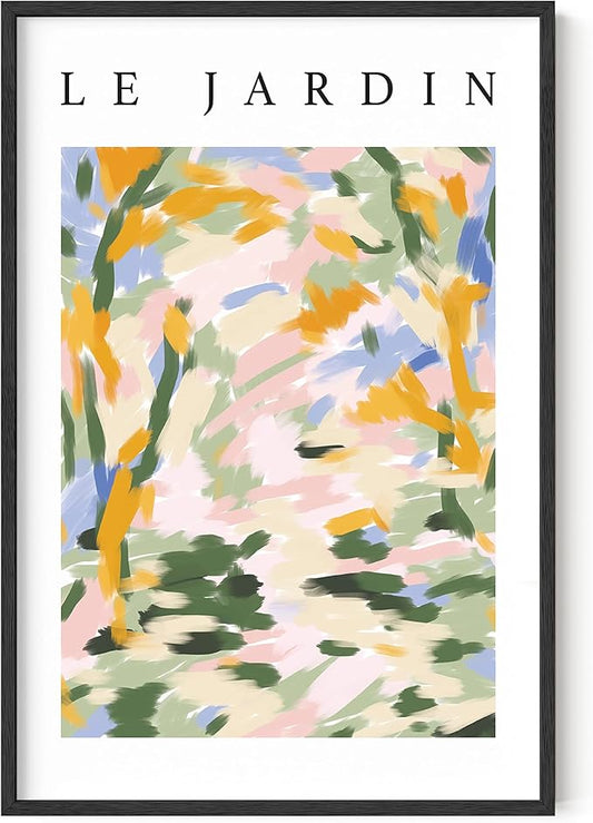 HAUS AND HUES Impressionist Art Posters, Danish Pastel Wall Decor, Artsy Aesthetic Prints, Le Jardin Exhibition Poster (Unframed, 24" x 36")