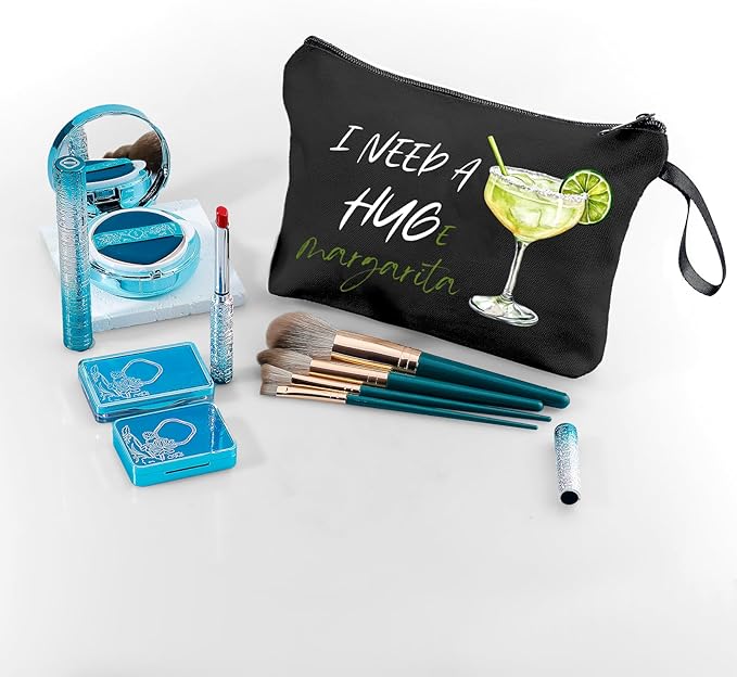 Margarita Cocktail Tequila Funny Unique Birthday Drink Gift Accessories for Women Female Coworker Friend Sister Bartender Mixologist Alcohol Lover Small Makeup Cosmetic Bag Valentine's day