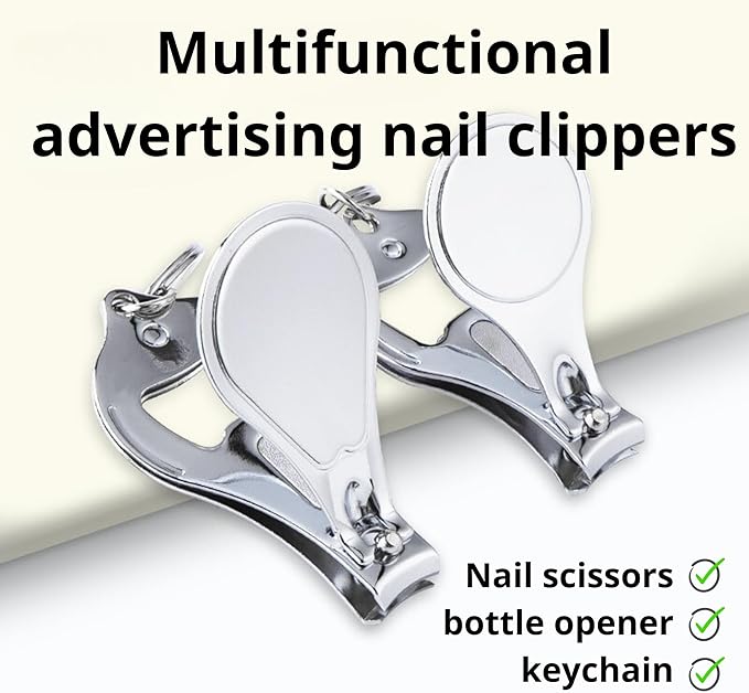 50 PCS Bottle Opener Nail Clipper Keychain Versatile Durable, Personalized Color Resin LOGO Image Text or Engraved, Private Customized Party Wedding Christmas Favors Brewery Promotional Items