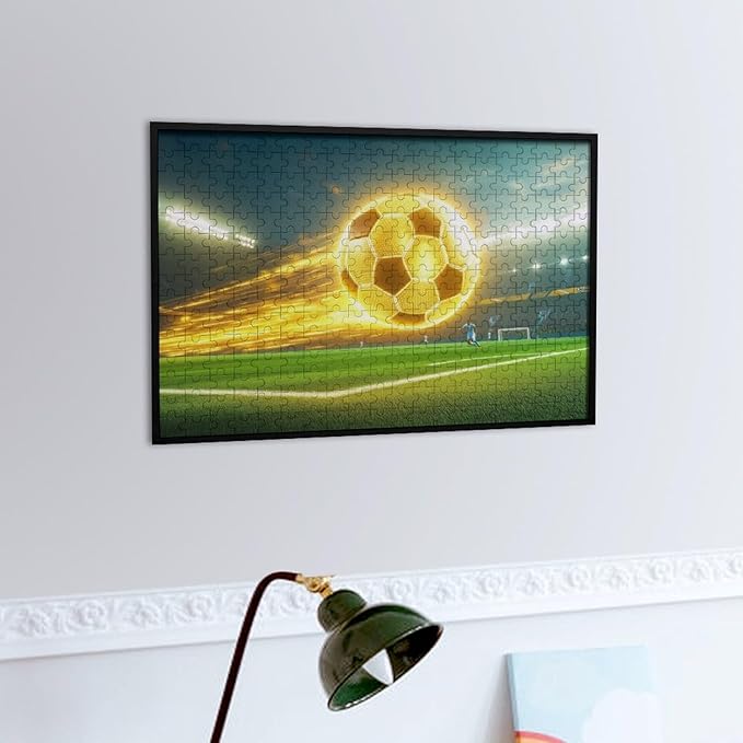 Wooden Puzzle - Football Soccer Ball Jigsaw Puzzles，Wooden Puzzles for Adults 300 Pieces Challenge Puzzles，Educational Games，Family Puzzles，Unique Gifts for Wall Art