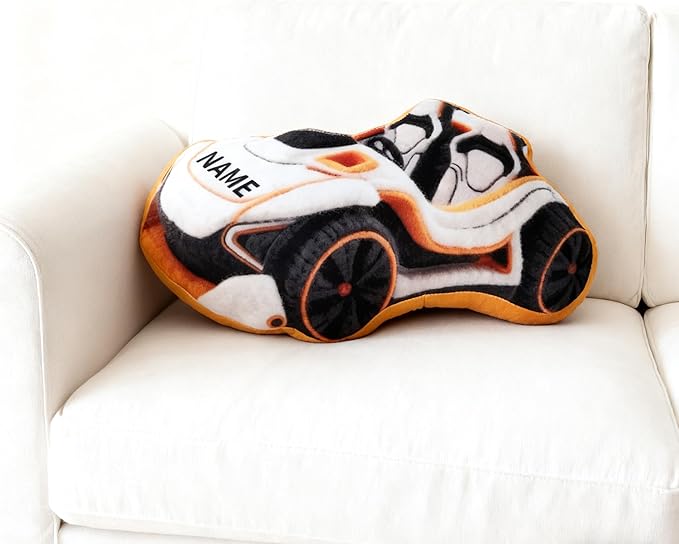 Custom Name Sports Car Shaped Pillow Personalized Race Car Pillow for Boys Customized Soft Sports Car Plush Pillow for Room Decor Play Perfect Birthday for Kids