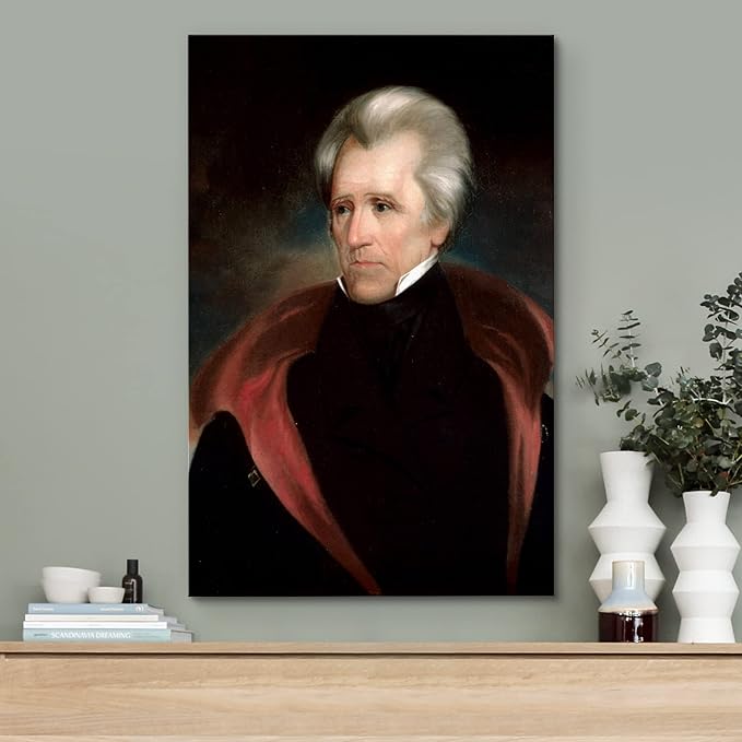 wall26 - Portrait of Andrew Jackson by Ralph Eleaser Whiteside Earl (7th President of The United States) - American Presidents Series - Canvas Wall Art Gallery Wrap Ready to Hang - 32x48 inches