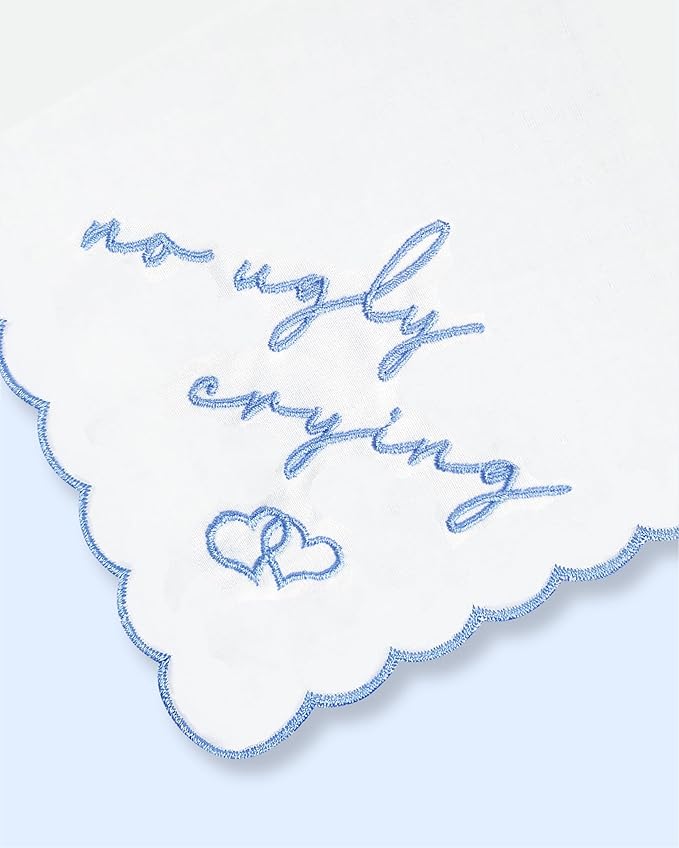 Bride Squad Wedding Handkerchief | Gifts for Mother Of The Bride & Mother Of The Groom | Something Blue for the Wedding Day