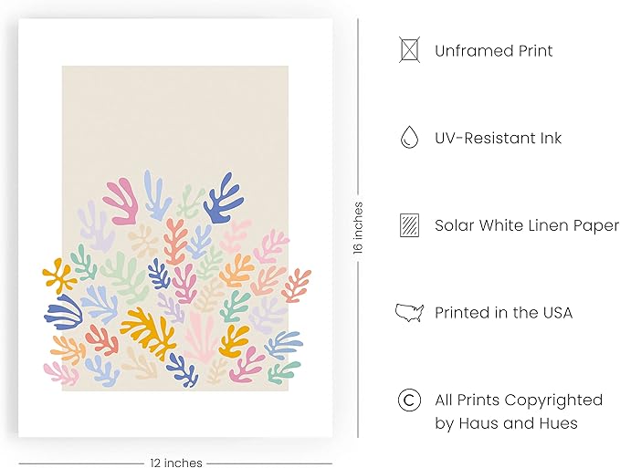 HAUS AND HUES Matisse Wall Art Exhibition Poster, Matisse Poster, Henri Matisse Prints, Danish Pastel Posters, Danish Pastel Wall Decor, Aesthetic Art Print (Unframed, 12x16)