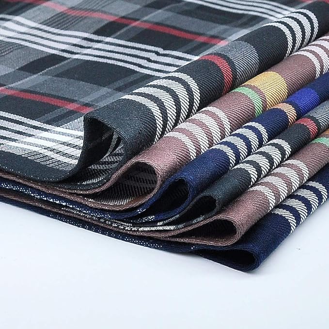 Zenssia Soft Men's Cotton Handkerchiefs with Assorted Color 6 Piece Gift Set