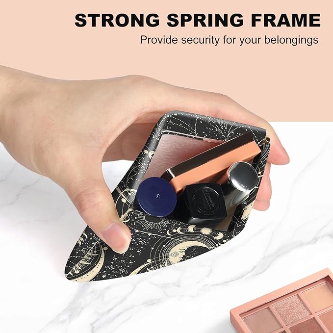 2Pcs PU Leather Small Squeeze Coin Purse Pouch Mini coin Bag Unique And Cute Wallet Cosmetic Bags Change Bag For Women Girls Men Constellation