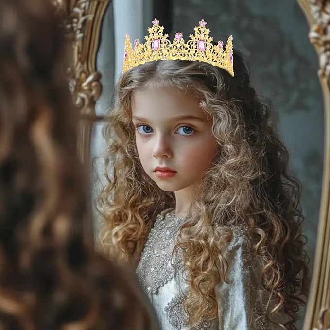 Didder Purple Gold Princess Crown Birthday Tiara Prom Queen Tiaras and Crowns for Women and Girls Halloween Costume Headpiece Hair Accessories