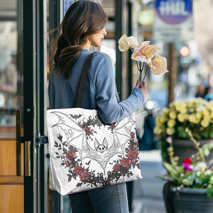 Cartoon Animal Printed DIY Coloring Tote Bag Waterproof Paper Handbags for Women Large Travel Shoulder Bags Purses