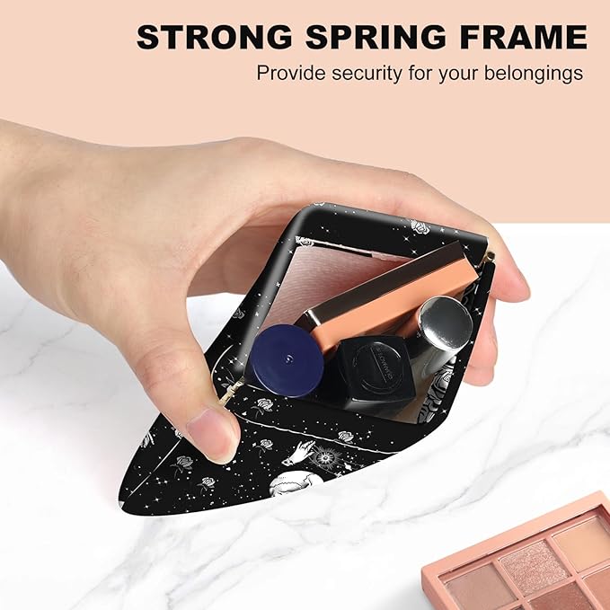 2Pcs PU Leather Small Squeeze Coin Purse Pouch Mini coin Bag Unique And Cute Wallet Cosmetic Bags Change Bag For Women Girls Men （skull 2