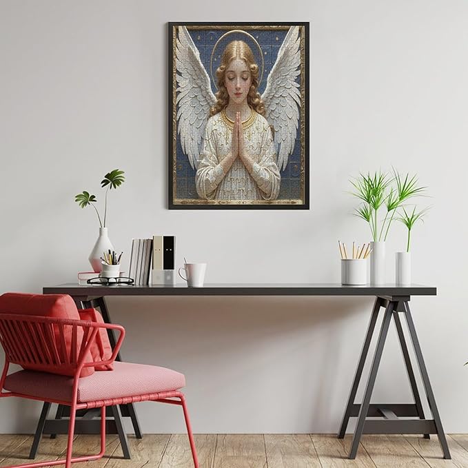Wooden Puzzle - Classic Angel Praying Jigsaw Puzzles，Wooden Puzzles for Adults 500 Pieces Challenge Puzzles，Educational Games，Family Puzzles，Unique Gifts for Wall Art