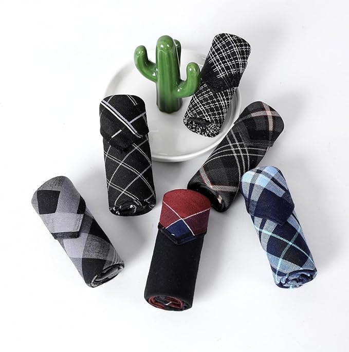 HOULIFE Men’s Handkerchiefs, Black Cotton Handkerchiefs for Men, 17x17 11 Pcs