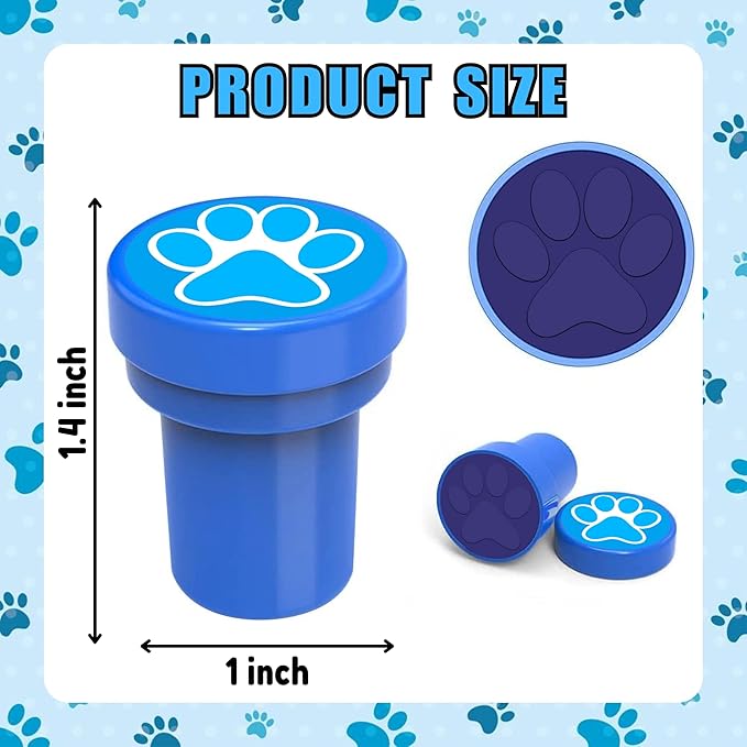 36PCS Paw Print Party Favors - 24PCS Temporary Tattoos & 12PCS Stamps - Ideal Dog Cat Pet Themed Birthday Card Decorations Supplies Goodie Bag Cute Rewards for Boys Girls Classroom Gifts Baby Shower