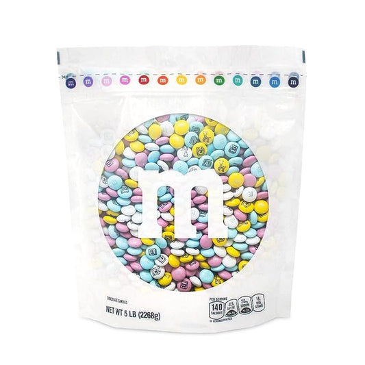 M&M'S World New Baby Milk Chocolate Candy 5lb Bag with Assorted M&M'S for Baby Showers Gender Reveal Parties and Newborn Gift Ideas