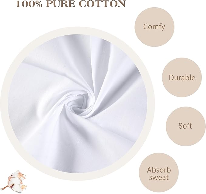 Men's Pure White 100% Cotton Handkerchief Pack of 12