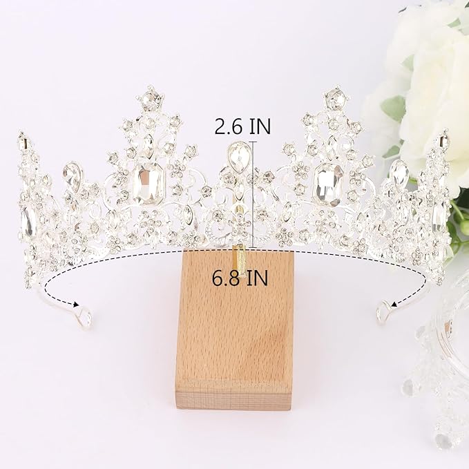 Didder Silver Tiaras and Crowns for Women and Girls Queen Crown Princess Tiara Wedding Birthday Prom Headpiece