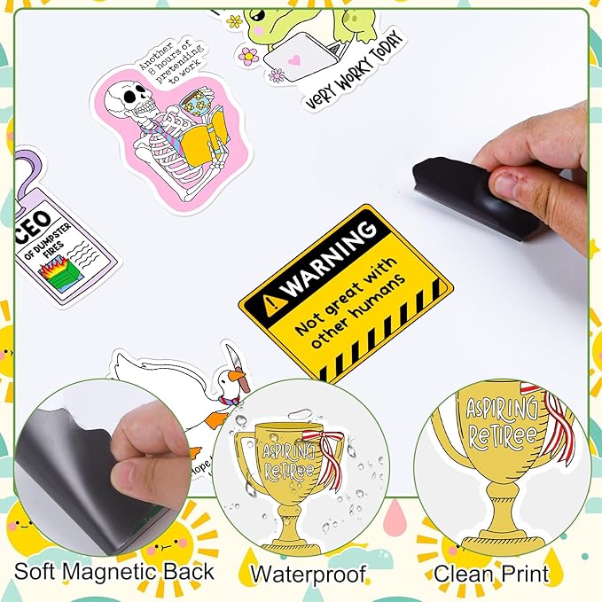 Funny Fridge Magnet Stickers - 20 Pcs Sarcastic Office Refrigerator Magnet Sarcastic Cute Weird Fun Meme Refrigerator Stickers for Home Kitchen Office Cruise Locker Mailbox Door Decor