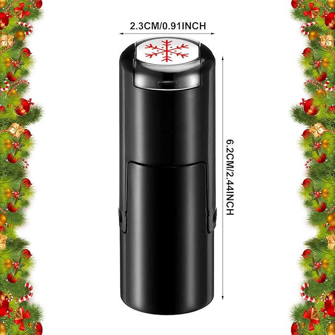 Supervitae 2 Pack Christmas Snowflakes Print Stamps Print Stamper Mini Red Self Inking Stamps for Classroom Party Educational Learning Activities Craft Supplies