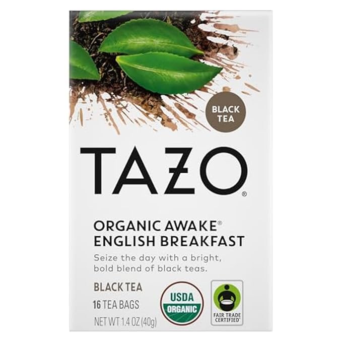 TAZO Organic Awake English Breakfast Black Tea-Bags, Bold Traditional Breakfast-Style Black Tea, 96 Tea Bags (Pack of 2)