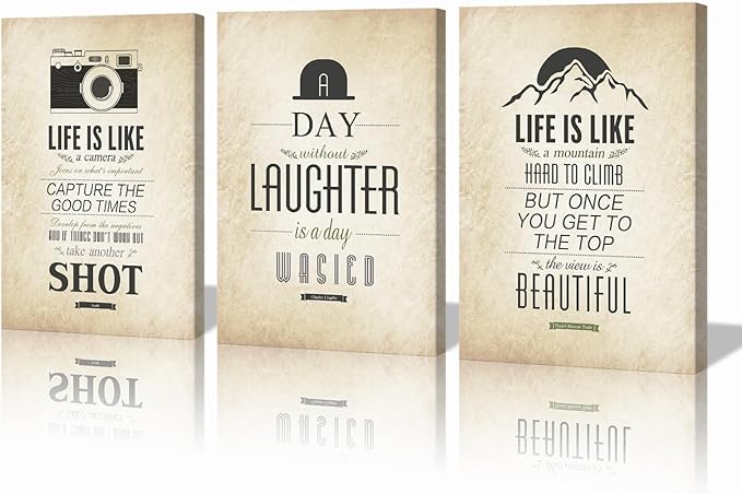 BWSPACE Motivational Wall Art Inspirational Quotes Poster Prints Modern Entrepreneur Office Wall Decoration for Bedroom Stretched and Framed Ready to Hang