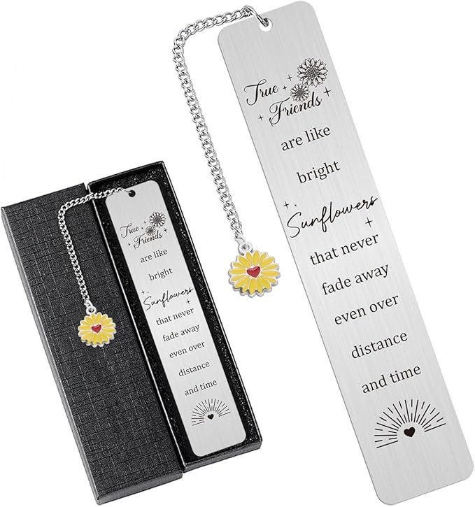 Friendship Gifts: Sunflower & Bookmark Gifts for Best Friends, Long Distance & Special Occasions