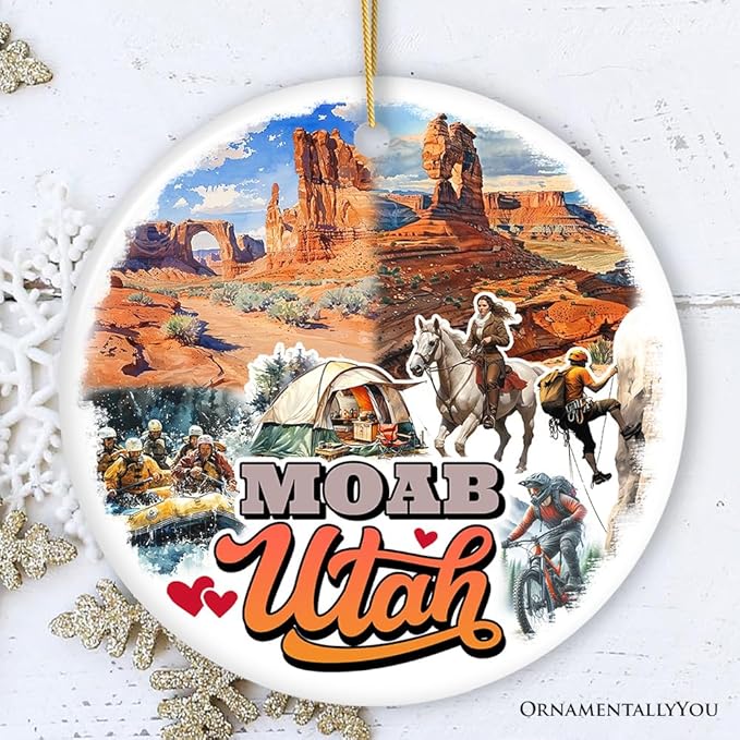 Breathtaking Desert Town Moab Ornament, Utah Nature and Landscapes Travel Souvenir (Version 2)