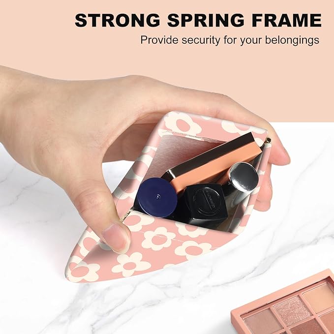 2Pcs PU Leather Small Squeeze Coin Purse Pouch Mini coin Bag Unique And Cute Wallet Cosmetic Bags Change Bag For Women Girls Men （Black and Pink Flowers