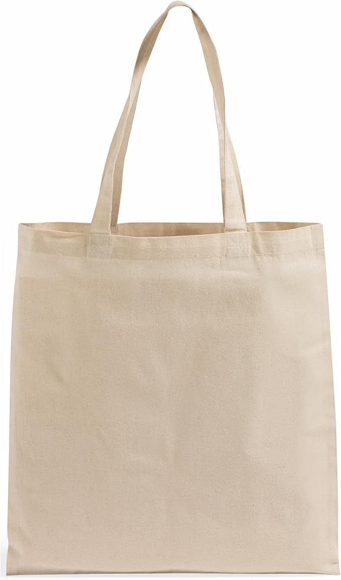 TBF Set of 25 (twenty five) Natural Cotton Canvas Tote Bags! Blank Art Craft Supply Book Print Bulk Lot Blank goods