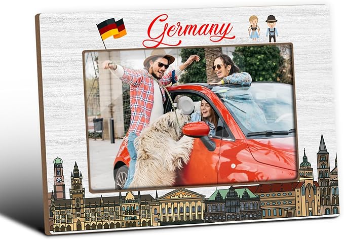 Germany Photo Frame, Germany Souvenirs, Tabletop Picture Frames for Wedding Birthday Vacation Honeymoon Gifts For Friends Couples, Home Living Room Table Decorative Supplies, Tabletop Display-31