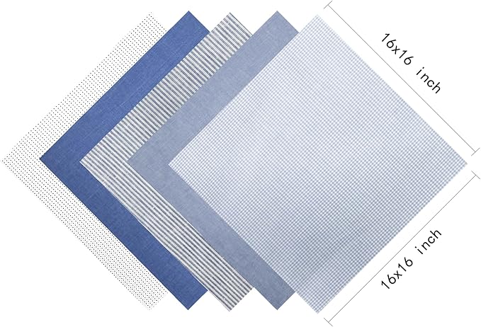 5 Pack Handkerchief Mens Cotton Luxury Hot Silver Gift Box Set, Vintage 40x40cm Fancy Design Pocket Square Hankie Gift Pack