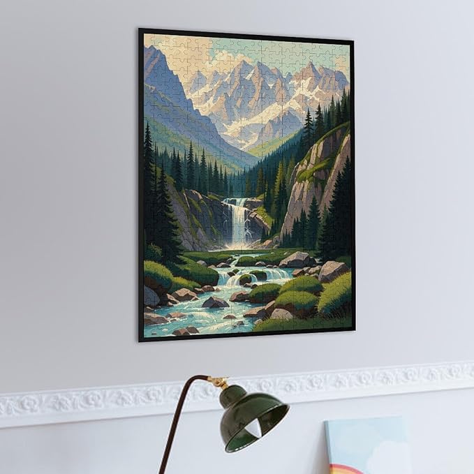 Jigsaw Puzzles for Adults 500 Piece - Mountain Landscape Wooden Puzzle，Educational Games，Challenge Puzzles Puzzle Games， Stress Relief Games，Funny Puzzles