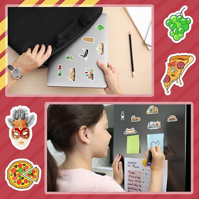 Konohan 30 Pcs Italy Souvenirs Gifts Italy Magnet for Refrigerator City Magnetic Refrigerator Stickers for Home Decoration