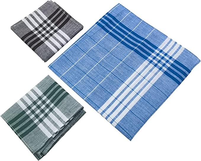 Men's Handkerchiefs 100% Cotton Handkerchief with Check