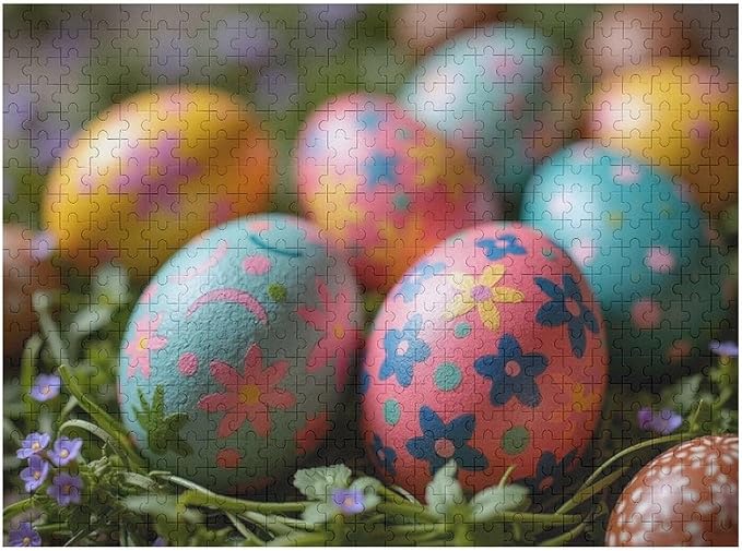 Wooden Puzzle - Easter Eggs Jigsaw Puzzles，Wooden Puzzles for Adults 500 Pieces Challenge Puzzles，Educational Games，Family Puzzles，Unique Gifts for Wall Art,Funnny Puzzles