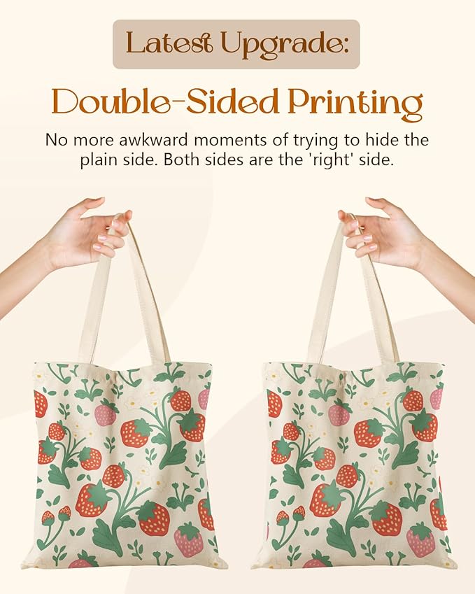 Miss Adola Aesthetic Tote Bag for Girls - with Magnetic Buckle and Zipper Inner Pocket for Women Lady Canvas Cotton Tote Bag