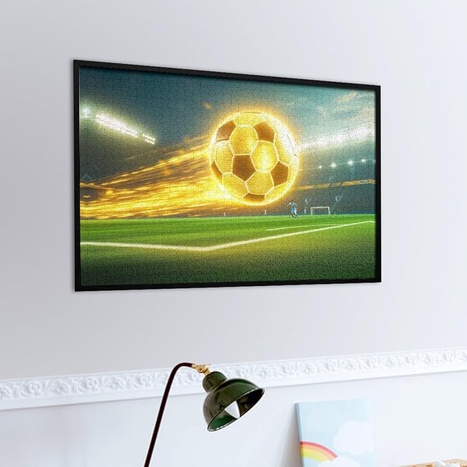 Wooden Puzzle - Football Soccer Ball Jigsaw Puzzles，Wooden Puzzles for Adults 1000 Pieces Challenge Puzzles，Educational Games，Family Puzzles，Unique Gifts for Wall Art
