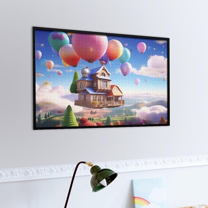 Wooden Puzzle - Floating House Jigsaw Puzzles，Wooden Puzzles for Adults 1000 Pieces Challenge Puzzles，Educational Games，Family Puzzles，Unique Gifts for Wall Art,Funnny Puzzles