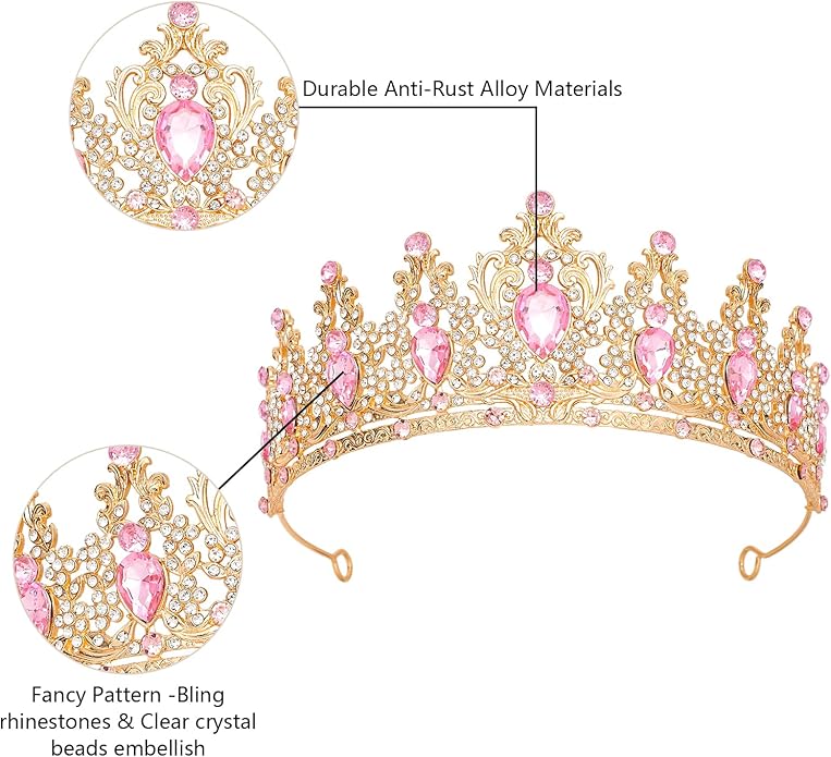 Tiaras Crown for Women, Queen Crown, Bridal for Tiaras Headband Wedding, Birthday Party Prom Princess Crystal Crowns Hair Accessories