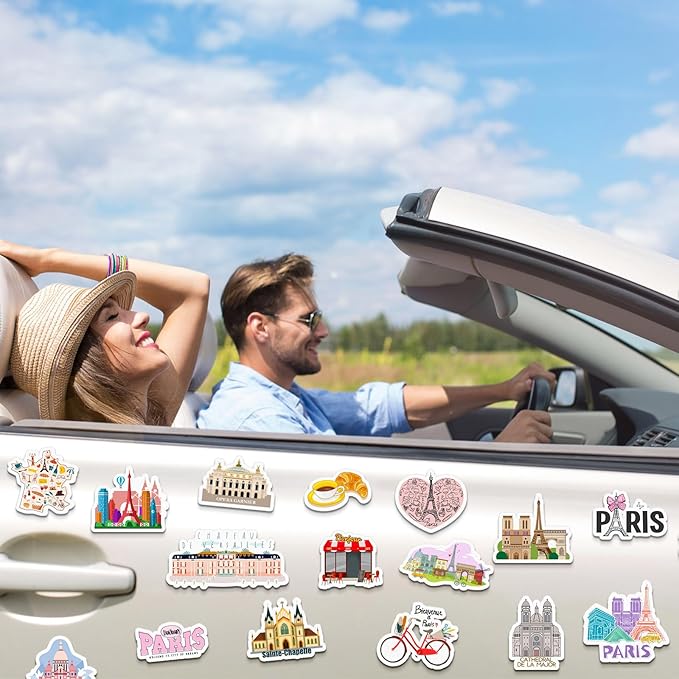 Konohan 30 Pcs Paris Souvenirs Gifts Paris Magnet for Refrigerator City Magnetic Refrigerator Stickers for Home Decoration