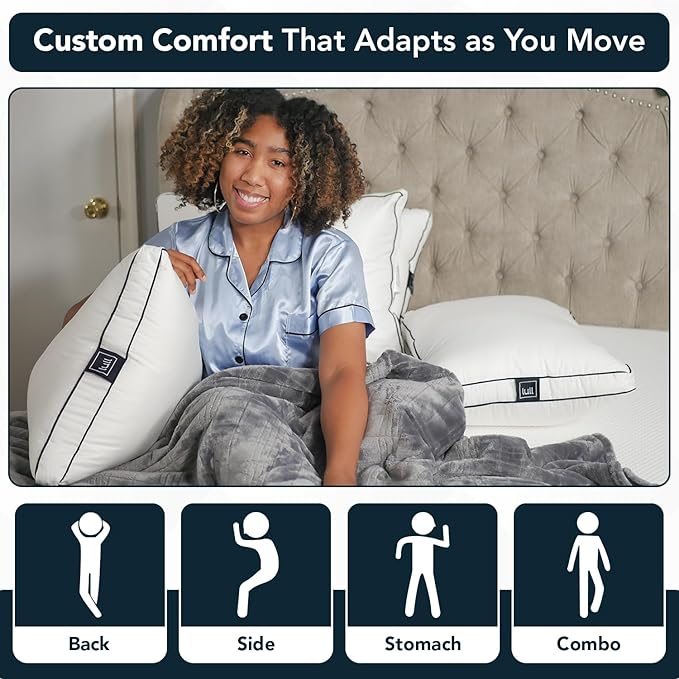 Lull Original Pillow | Machine Washable & Hypoallergenic Pillow w/Adaptive Fibers for Neck & Spine Support, 100 Night Trial (King)