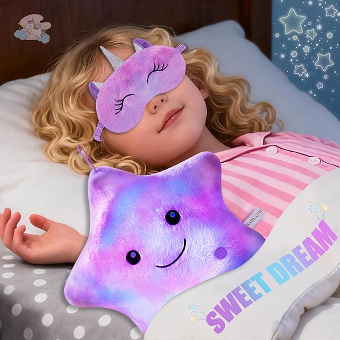 Throw Pillows for Bedroom Couch Living Room Decor Home Bed Sofa Chair Birthday Holiday, Custom Soft Decorative Star Pillow Cover, Cute Purple Colorful Throw Pillow Inserts Sets