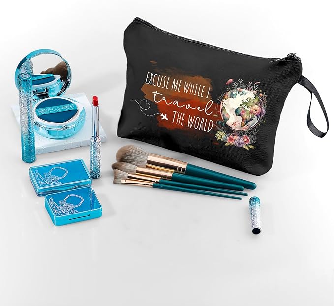 Travel Women Birthday Gifts for International Travelers Makeup Cosmetic Bag Organizer Female, Friend,Daughter,Mom,Sister,Christmas