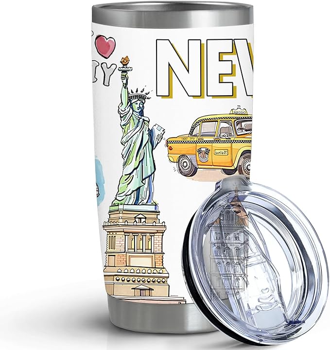 City Tumbler for City Lover,20oz Double Wall Vacuum Insulated Stainless Steel Coffee Cups (New york)