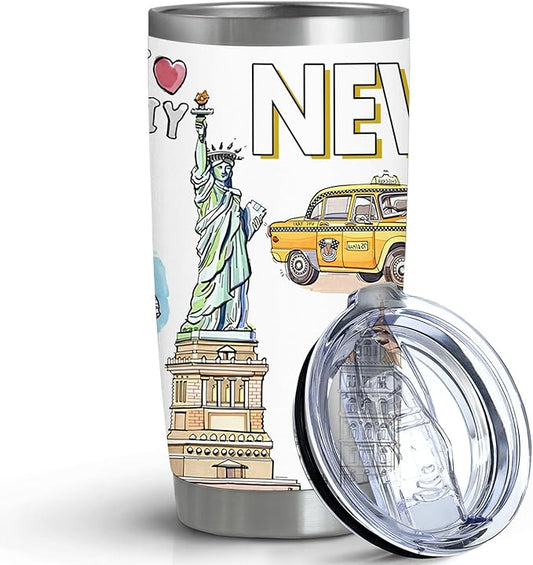 City Tumbler for City Lover,20oz Double Wall Vacuum Insulated Stainless Steel Coffee Cups (New york)