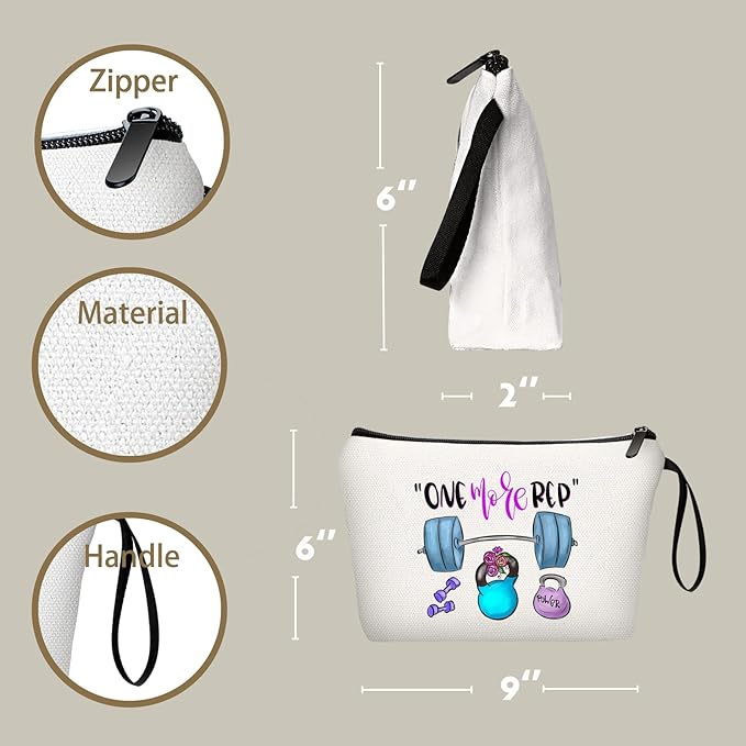 Workout Gym Exercise Gifts for Fitness Lovers Women Female Friends Sister Coworker Cosmetic Makeup Bag Christmas