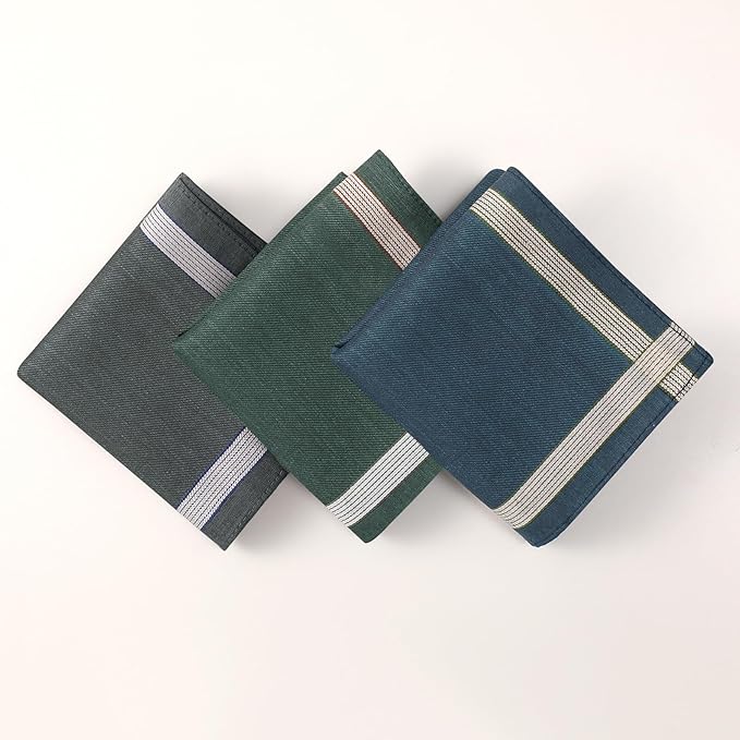 Handkerchiefs for Men, Soft Cotton Men’s Handkerchiefs, Cotton Hankies for Men, Assorted Hankies, 17x17 3/6 PCS