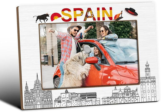 Spain Picture Frames, Spain Souvenirs, Tabletop Photo Frame for Newlyweds Couples Wife Girlfriends Birthday Wedding Honeymoon Gifts, Home Office Living Room Table Decorative Supplies-22