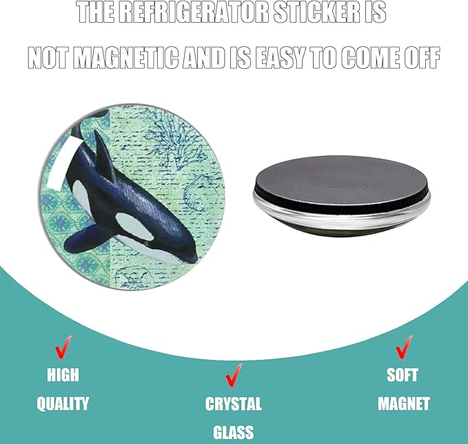 Strong Glass Refrigerator Stickers,12Pcs Magnets for Fridge,Funny Fridge Magnet Shape,Cute Small Tiny Magnet for Kitchen Whiteboard Door Decorative (Marine Animals Refrigerator Stickers)