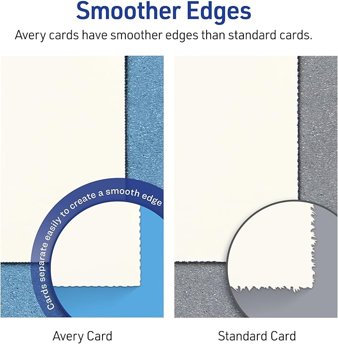 Avery Printable Tent Cards with Sure Feed Technology, 2" x 3.5", Ivory, 160 Blank Place Cards for Laser or Inkjet Printers (5913)