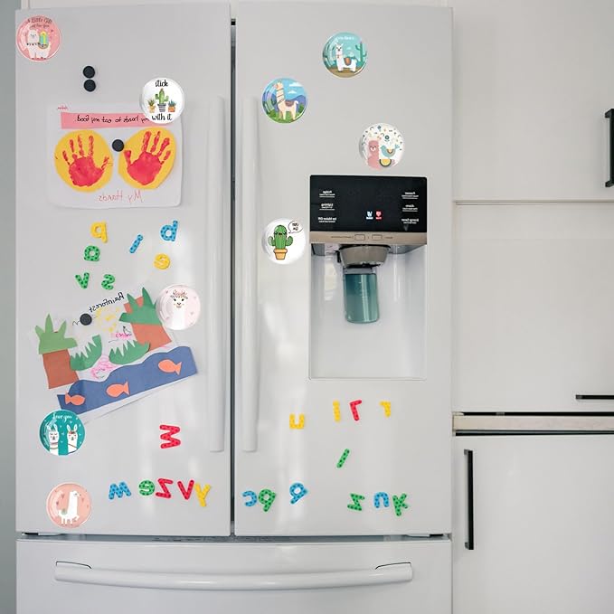 Strong Glass Refrigerator Stickers,12Pcs Magnets for Fridge,Funny Fridge Magnet Shape,Cute Small Tiny Magnet for Kitchen Whiteboard Door Decorative (Llama Refrigerator Stickers)