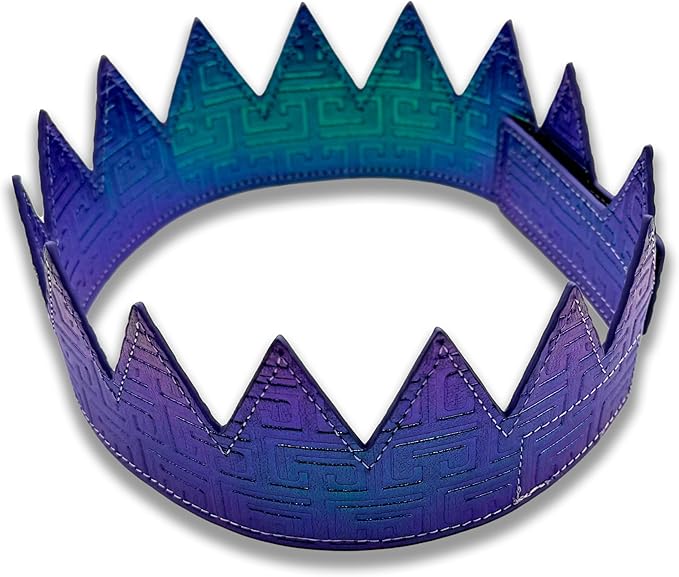PandaTak Party Leather Crown For Men and Women - Comfortable Lightweight Adjustable Velcro Crown with Spikes